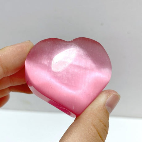 Pink Glass Cat Eye Heart Wholesale - Wholesale Crystals