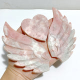 Pink Opal Heart Wing Carving With Stand -Wholesale Crystals