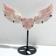 Pink Opal Heart Wing Carving With Stand -Wholesale Crystals