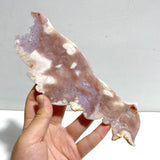 Pink Sakura Agate Mixed Amethyst Butterfly Wing Carving With Stand - Wholesale Crystals