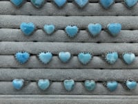 23 Pieces Beautiful Larimar Different Styles 925 Sterling Silver Heart Rings Wholesale