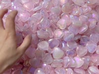 3cm Aura Rose Quarz Heart Crystal Wholesale