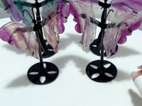 4 Pairs Beautiful Small Fluorite Symmetry Butterfly Wing With Stand