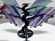 2 Pairs Rainbow Fluorite Flying Dragon Wing With Stand