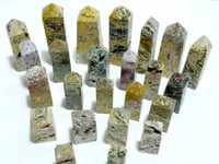 24 Pieces Beautiful Vein Ocean Jasper Four-sided Tower Points