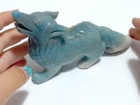 Unique Trolleite Stone Wolf Carving