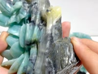 2 Pieces Caribbean Calcite Mixed Pyrite Birds&Flower Carving