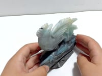 Unique Caribbean Calcite Mixed Pyrite Birds&Flower Carving