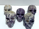 5 Pieces Druzy Geode Purple Fluorite Skull Carving