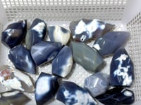 16 Pieces Black Orca Agate Flame Carving #3