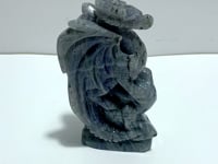Unique Labradorite Flying Dragon Castle Carving