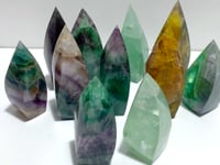 11 Pieces Large Rainbow Fluorite Mixed Color Flame High Quality