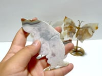 5 Pairs Sakura Flower Agate Butterfly Wing Carving With Stand