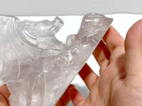 Beautiful Clear Quartz Flying Dragon Castle Carving #4