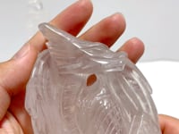 2 Pieces Clear Quartz Flying Dragon Castle Carving