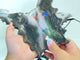 3 Pairs Volcano Agate Flying Dragon Carving With Stand (UV Reactive)#1