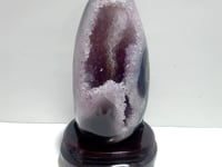 Large Amethyst Mixed Agate Dinosaur Egg Shape Home Decor With Stand