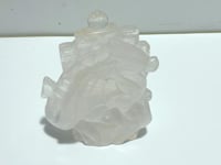 Unique Clear Quartz Flying Dragon Castle Carving
