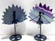 2 Pieces Peacock Crystal Carving With Stand Fluorite Ruby In Kyanite