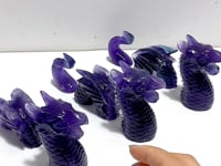 Unique Purple Fluorite Combination Dragon Carving Wholesale