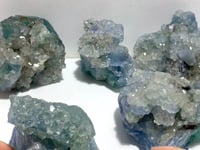 5 Pieces Large Raw Blue Fluorite Mixed Calcite Specimen For Collection