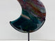 Unique Large Ocean Jasper Moon Carving With Stand