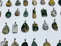 40 Pieces Vein Ocean Japser Pendant