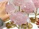 6 Pairs Beautiful Rose Quartz Flower Carving With Stand