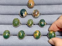 10 Pieces Different Styles S925 Sterling Silver 8th Vein Ocean Jasper Ring
