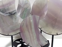 5 Pieces Fluorite Moon Carving With Stand