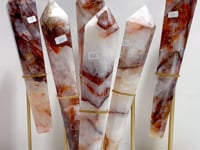 6 Pieces Fire Quartz Magic Scepter Wand With Stand