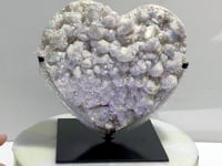 Unique Large Aura Quartz Cluster Heart With Stand #4