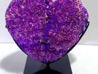 Unique Large Aura Purple Quartz Cluster Heart With Stand #6