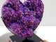 Unique Large Aura Purple Quartz Cluster Heart With Stand #5