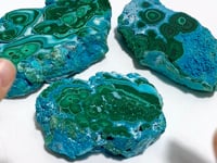 3 Pieces High Quality Beautiful Chrysocolla Mixed Malachite Slab Specimen #1