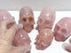 6 Pieces Rose Quartz Skull Carving
