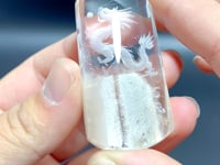 2 Pieces High Quality Chinese Dragon Garden Quartz Inner Scene Carving