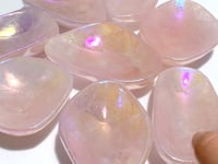 8 Pieces Aura Rose Quartz Bowl Carving