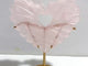 Unique Rose Quartz Heart Carving With Stand