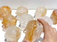 9 Pieces Hematoid Quartz Golden Fire Quartz Skull Carving