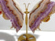 Unique Amethyst Mixed Agate Butterfly Wing Carving With Stand