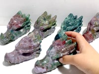 6 Pieces Ocean Jasper Dragon Head Carving