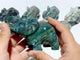 8 Pieces Moss Agate Elephant Carving