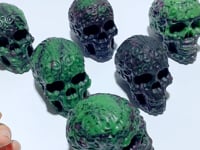 6 Pieces Ruby Zoisite Skull Carving