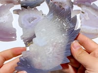 10 Pieces Geode Agate Druzy Indian Feathers Carving