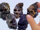 5 Pieces Purple Fluorite Skull Carving