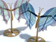 2 Pairs Rainbow Fluorite Symmetry Butterfly Wing With Stand