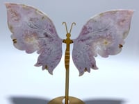 Beautiful Sakura Flower Agate Butterfly Wing Carving With Stand