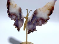 Beautiful Sakura Flower Agate Butterfly Wing Carving With Stand