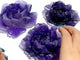 3 Pieces Beautiful Purple Fluorite Flower Carving #5